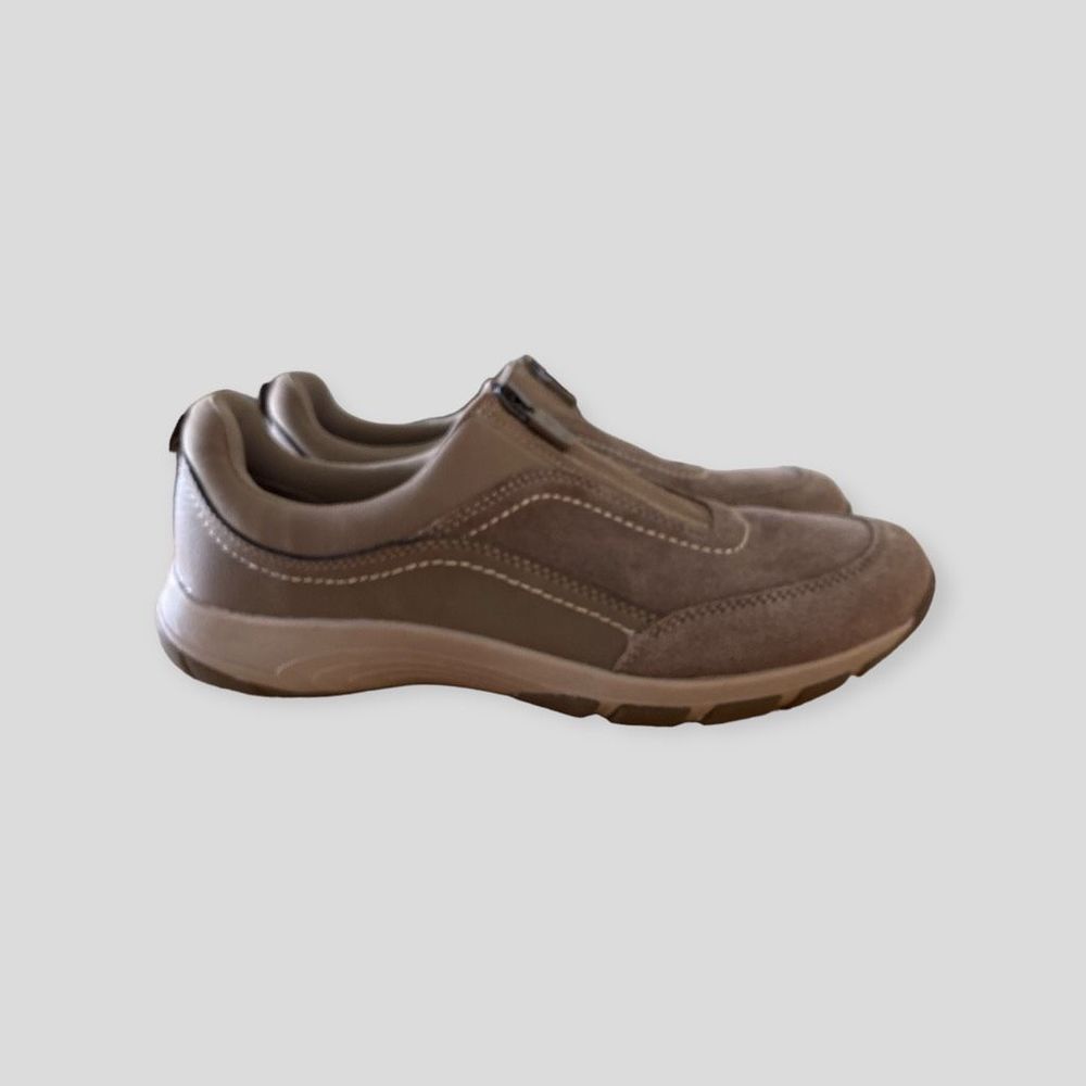 Easy Spirit Secave Shoes. Ladies Sz 8.5N Leather/Suede Zip Closure  Tan/Brown